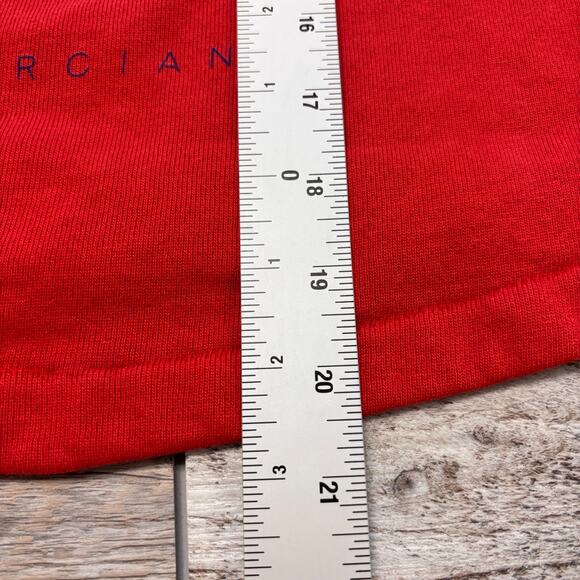 Vintage 80s Guess America Paris RedYellow Womens L Logo Cropped Sweatshirt - Picture 6 of 9